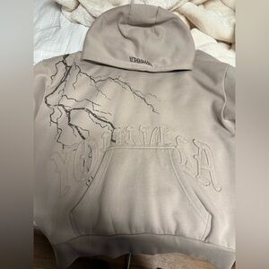 W536 illuminate lightening hoodie Tan Beige Brown